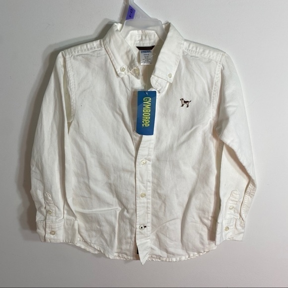Gymboree White Button Down Dog Embroidered NWT Small - Picture 2 of 6